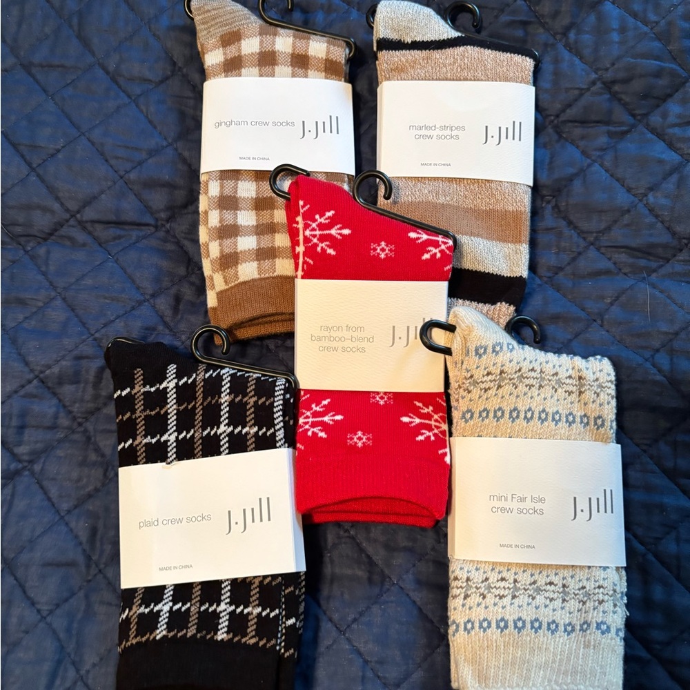 J. Jill Womens Crew Socks - 5 pairs. NWT